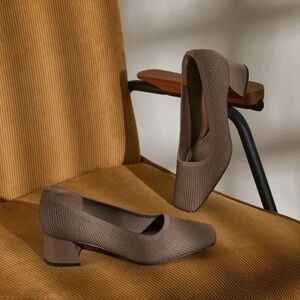 Vivaia Sz 12.5 (43) Melody Brown Square Toes Block Heels Shoes